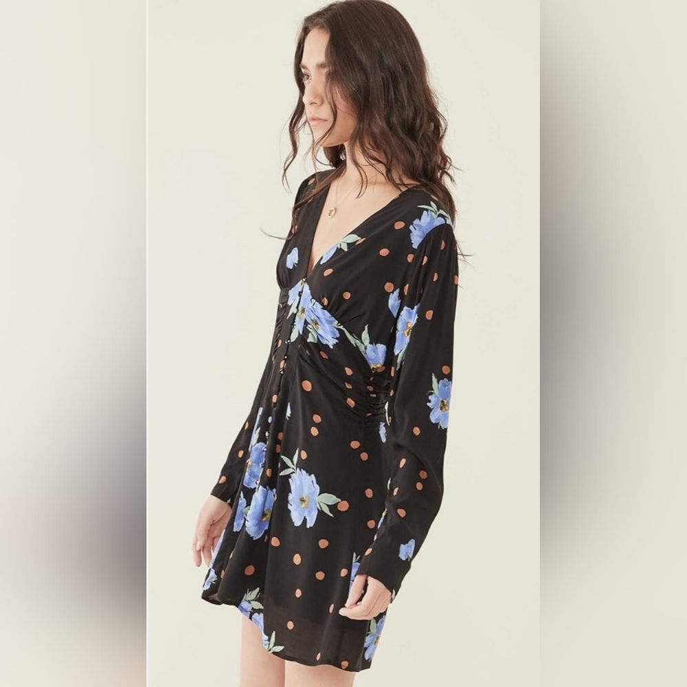 ❤️ FREE PEOPLE DATE NIGHT MINI DRESS, MOONLIGHT COMBO, SMALL - Picture 3 of 13